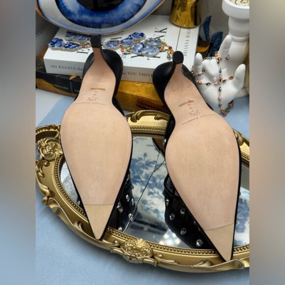 🆕 LOEFFLER RANDALL 🧿 NWOT Paloma Mesh Mid-Heel Mules, Black/Clear, Sz 9 - Picture 13 of 16